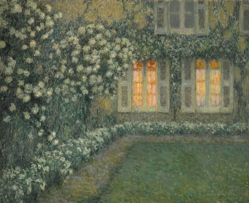 Beyaz Bahçe Gün Batımında - Henri Le Sidaner