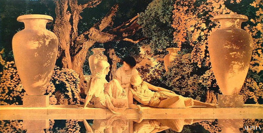 Reproduction du tableau « Le jardin d'Allah - Maxfield Parrish » par Alpha Reproduction en peinture à l’huile