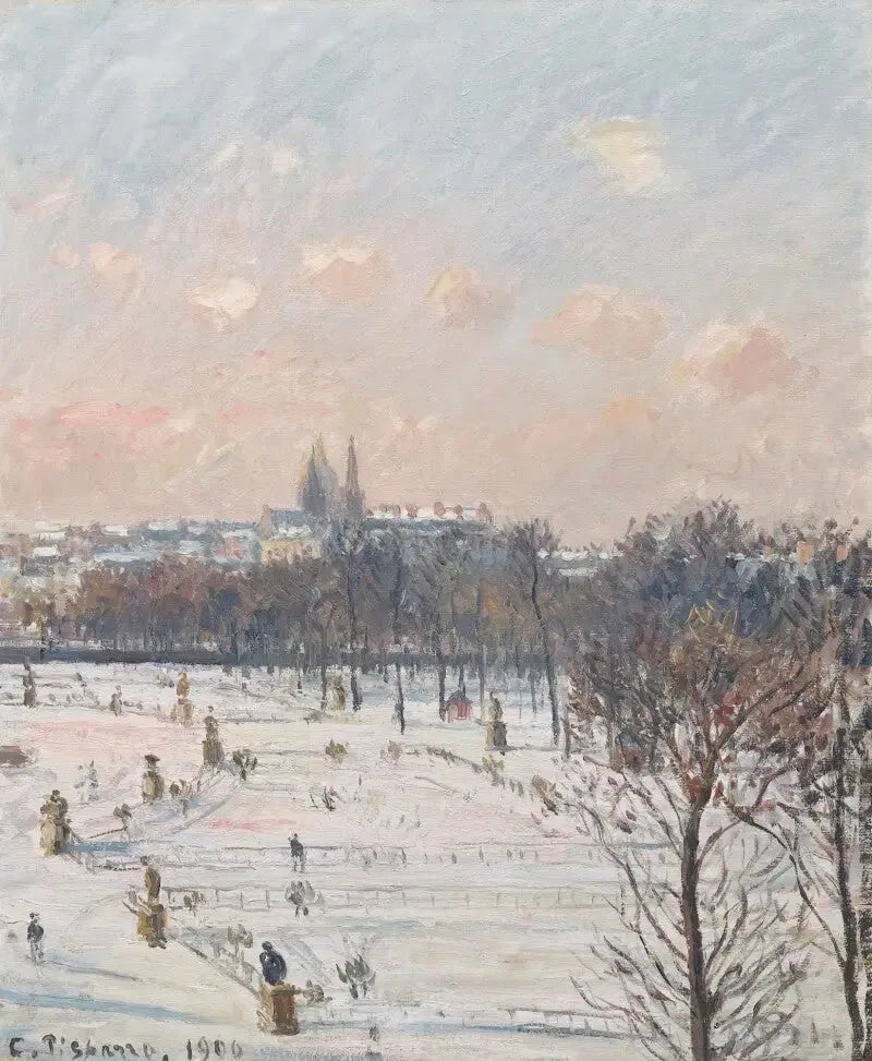 Tuileries Bahçesi, kar etkisi - Camille Pissarro