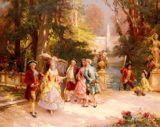 Le jardin du château - Cesare-Auguste Detti Reproductions de tableaux à la peinture à l’huile