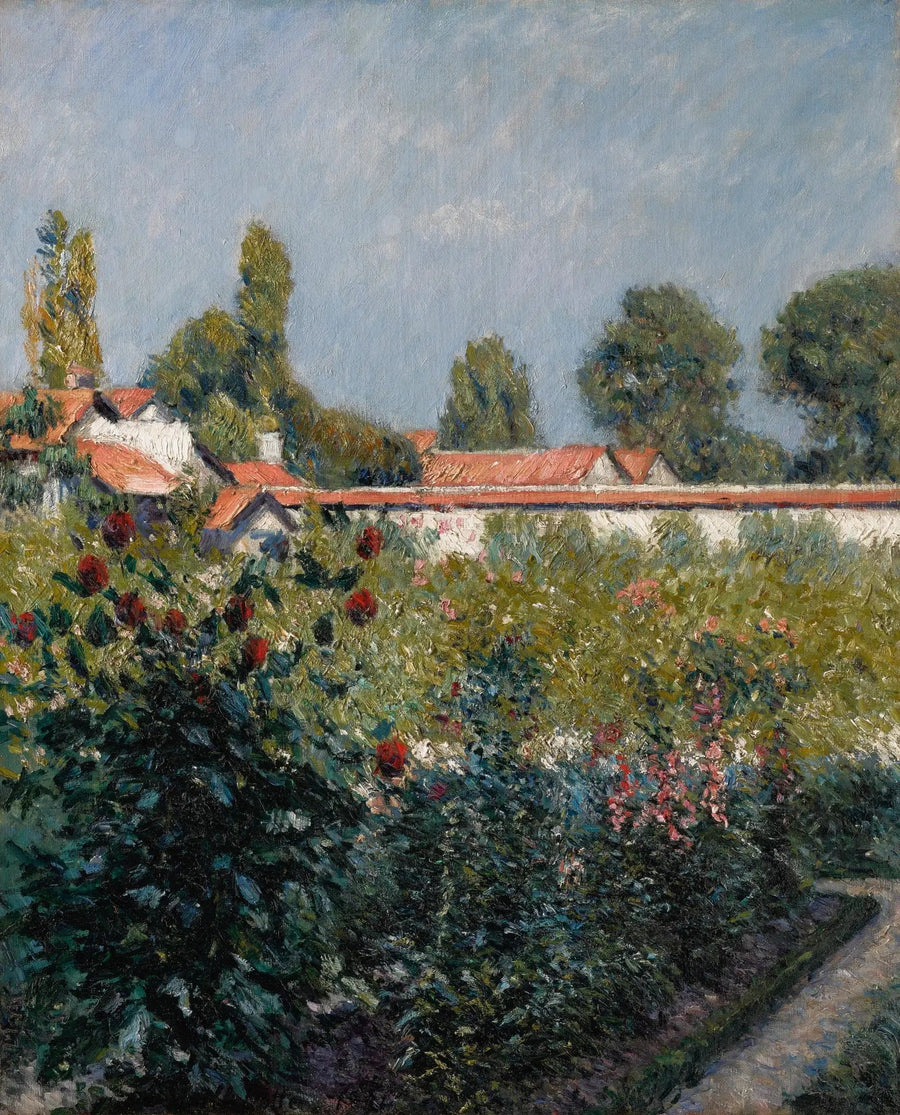 Petit Gennevilliers Bahçesi, pembe çatılar - Gustave Caillebotte