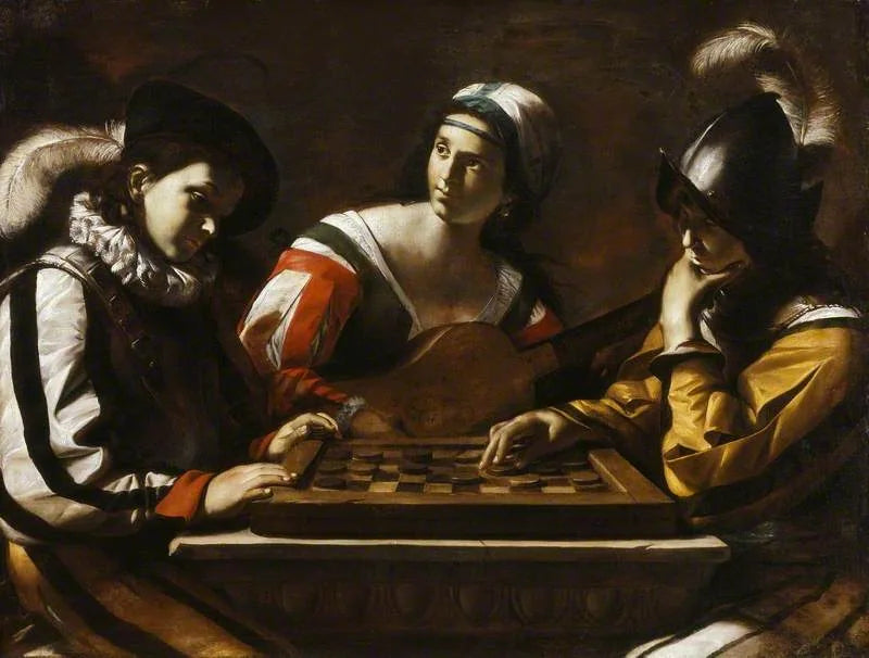 Le jeu de dames - Mattia Preti image 1 reproduction de peinture à l’huile