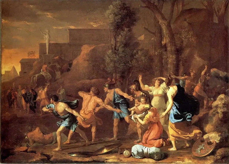 Genç Pyrrhus Kurtarılıyor - Nicolas Poussin