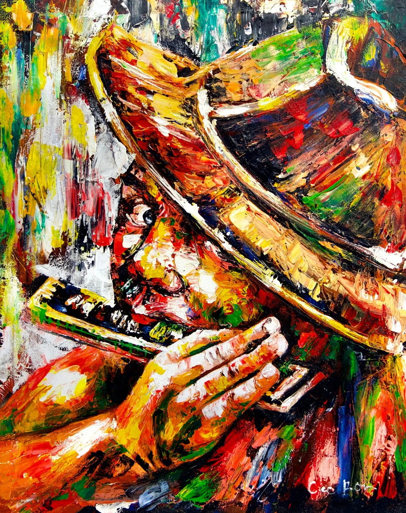 Ağızlık çalan oyuncu | 40x50 cm