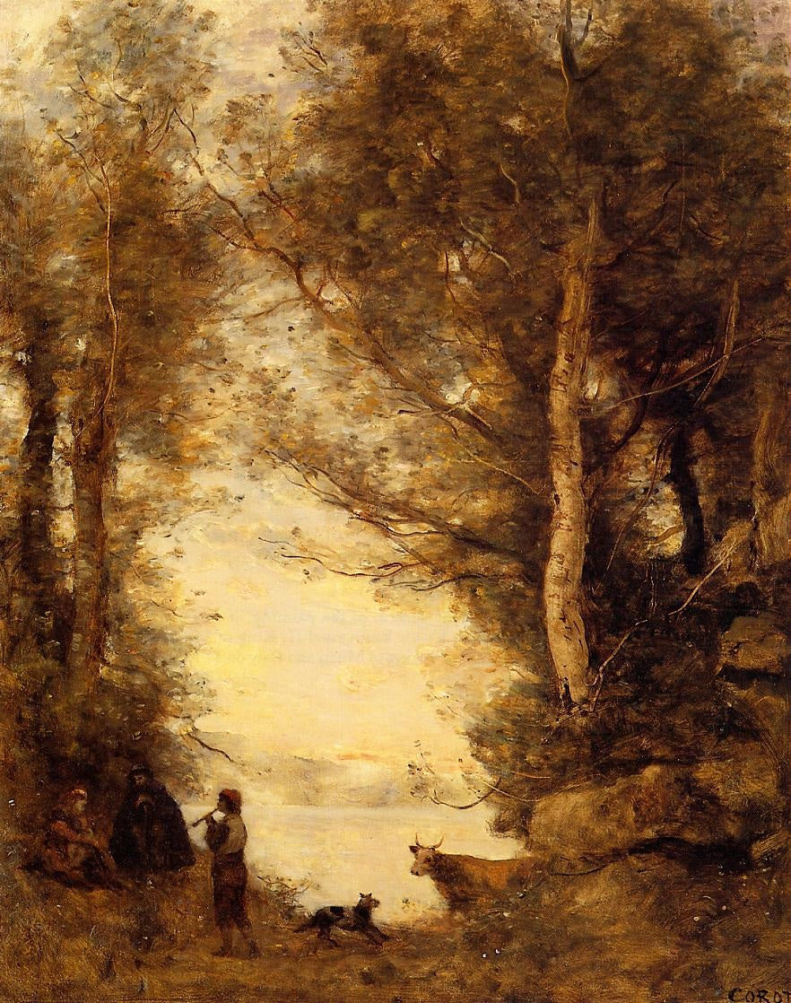 Le joueur de flûte du lac d'Albano - Jean-Baptiste Camille Corot