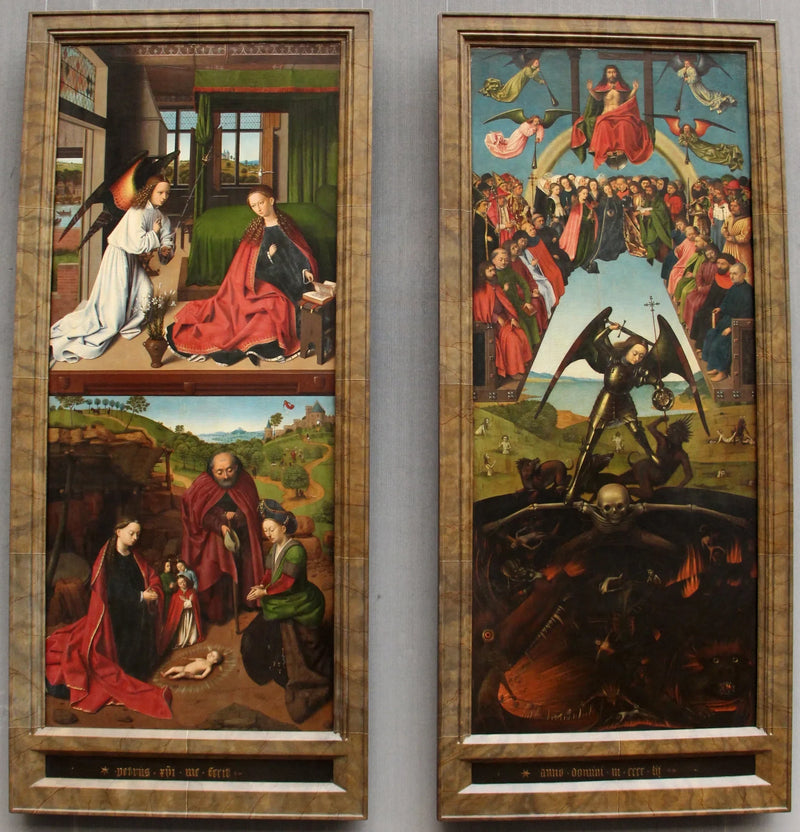 Petrus Christus tarafından Son Yargı, Müjde ve İsa'nın Doğumu - Petrus Christus