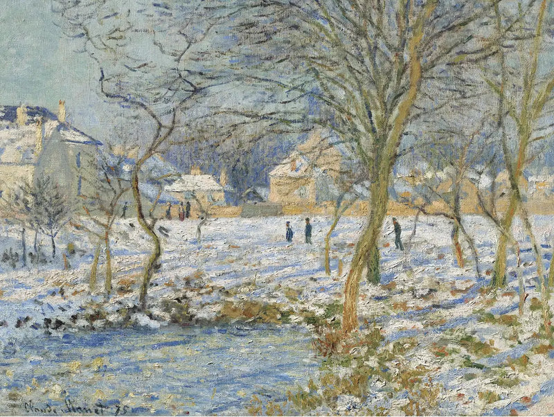Göl, kar etkisi - Claude Monet