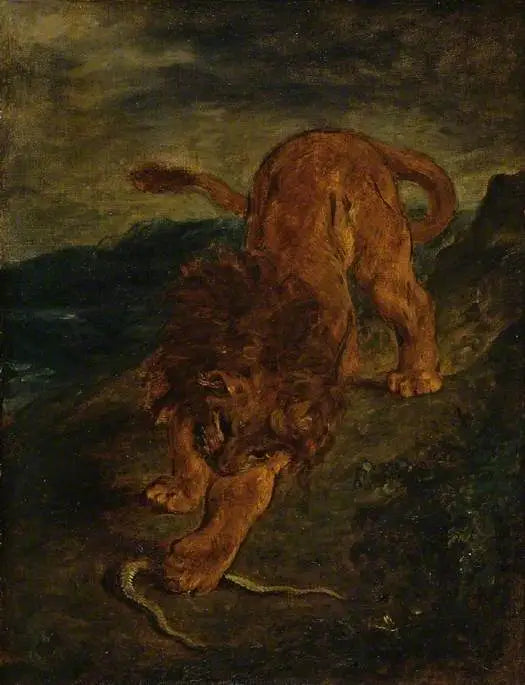 Aslan ve Yılan - Eugène Delacroix