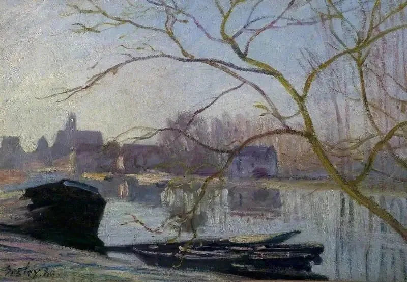Le Loing, gelée blanche - Alfred Sisley image 1 reproduction réalisée par Alpha Reproduction
