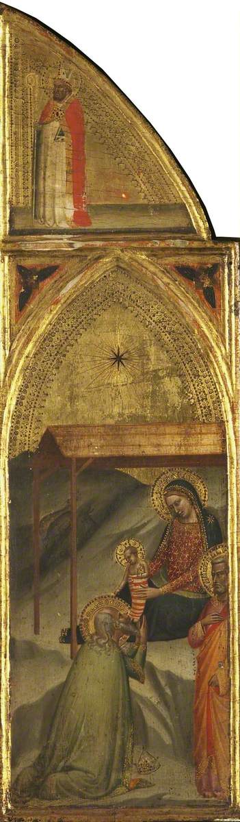 Le mage adorant l’Enfant Jésus et l’évêque (triptyque volet droit) (verso) - Bernardo Daddi - Alpha Reproduction