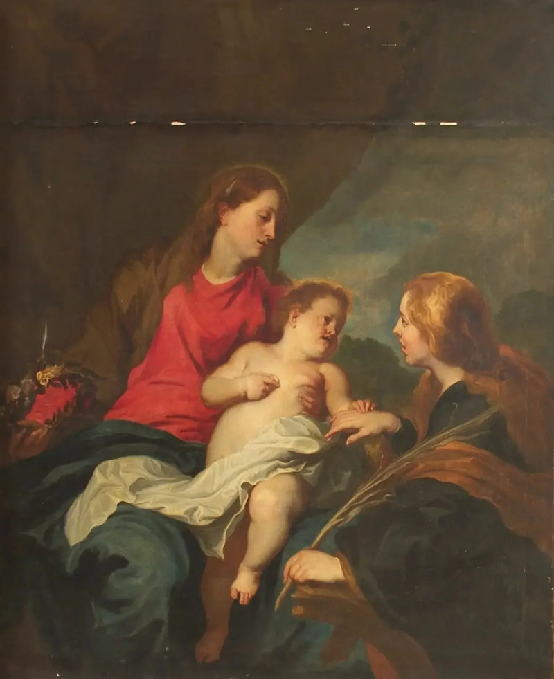 Aziz Catherine of Alexandria'nın mistik evliliği - Antoine van Dyck