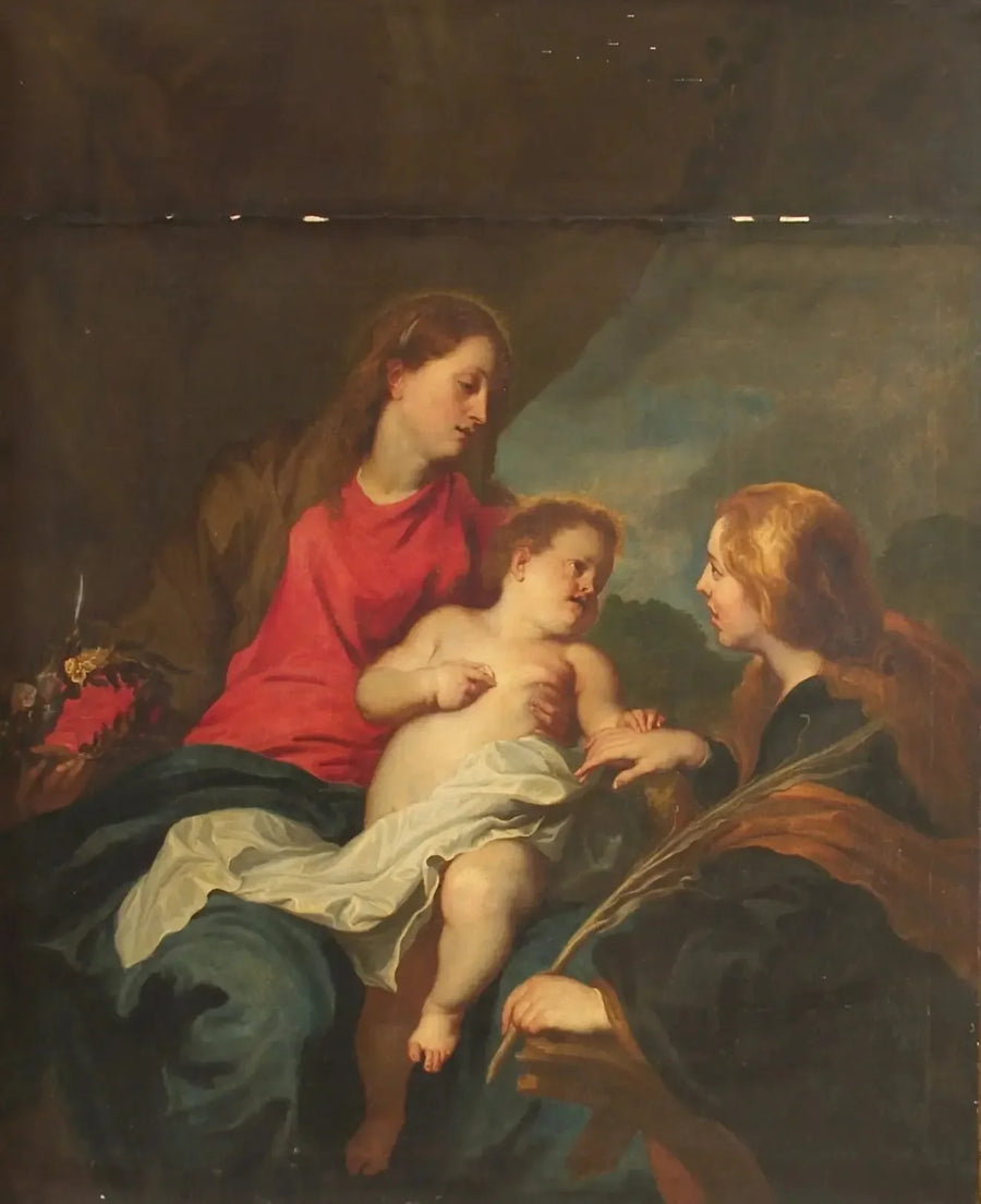 Aziz Catherine of Alexandria'nın mistik evliliği - Antoine van Dyck