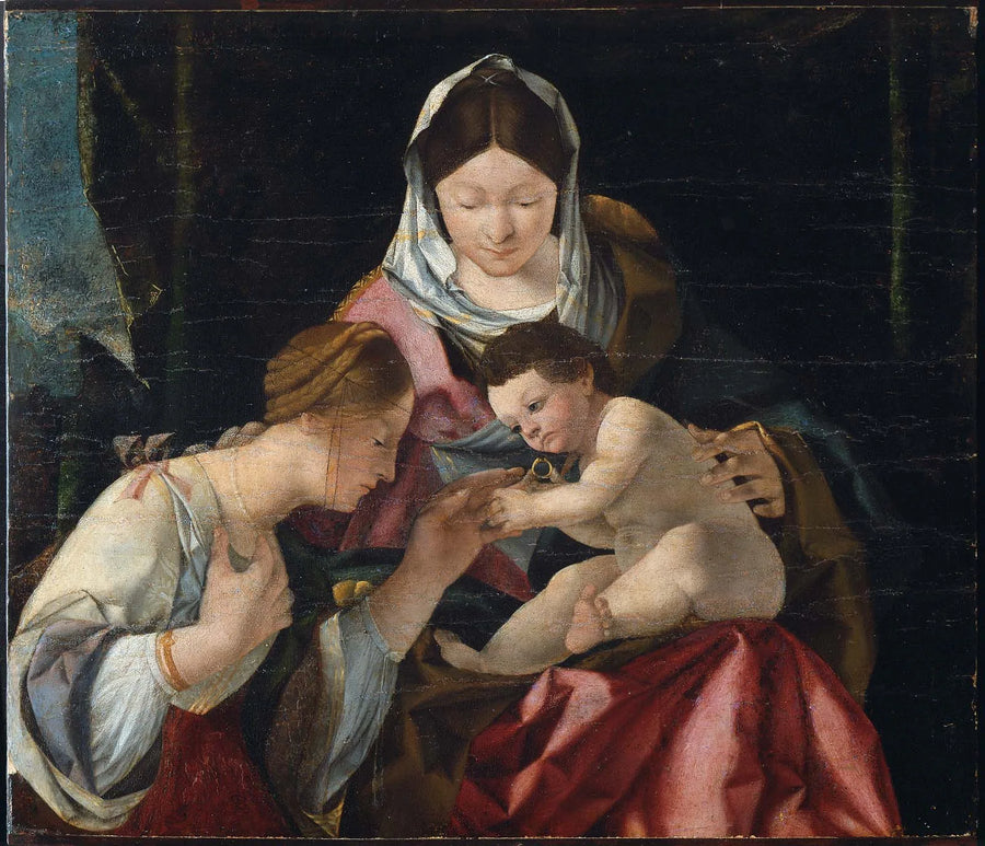 Aziz Catherine'in mistik evliliği - Lorenzo Lotto
