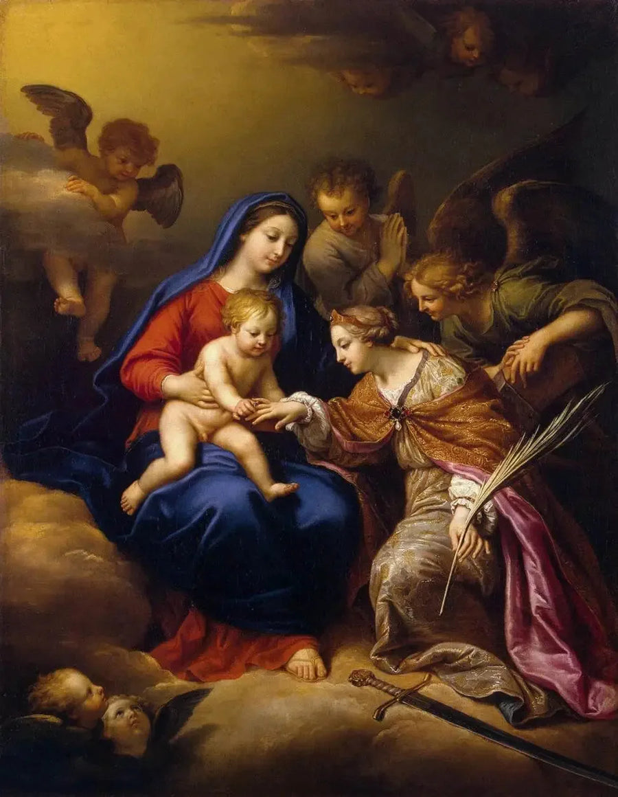 Aziz Catherine'in Gizemli Evliliği (Hermitage Müzesi) - Pierre Mignard
