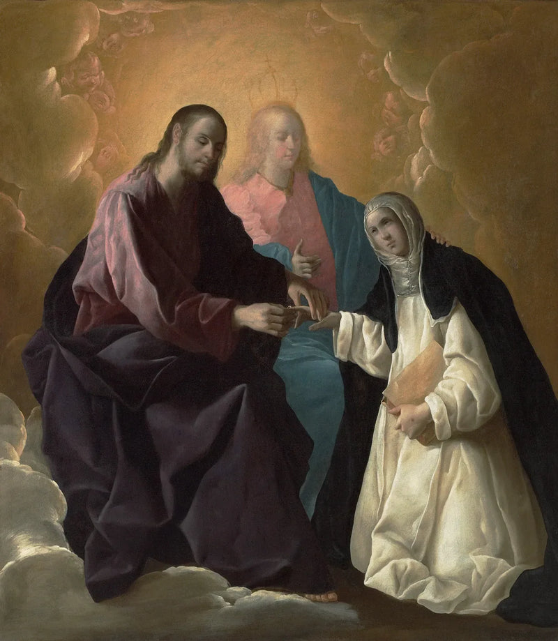 Aziz Catherine de Siena'nın mistik evliliği - Francisco de Zurbarán