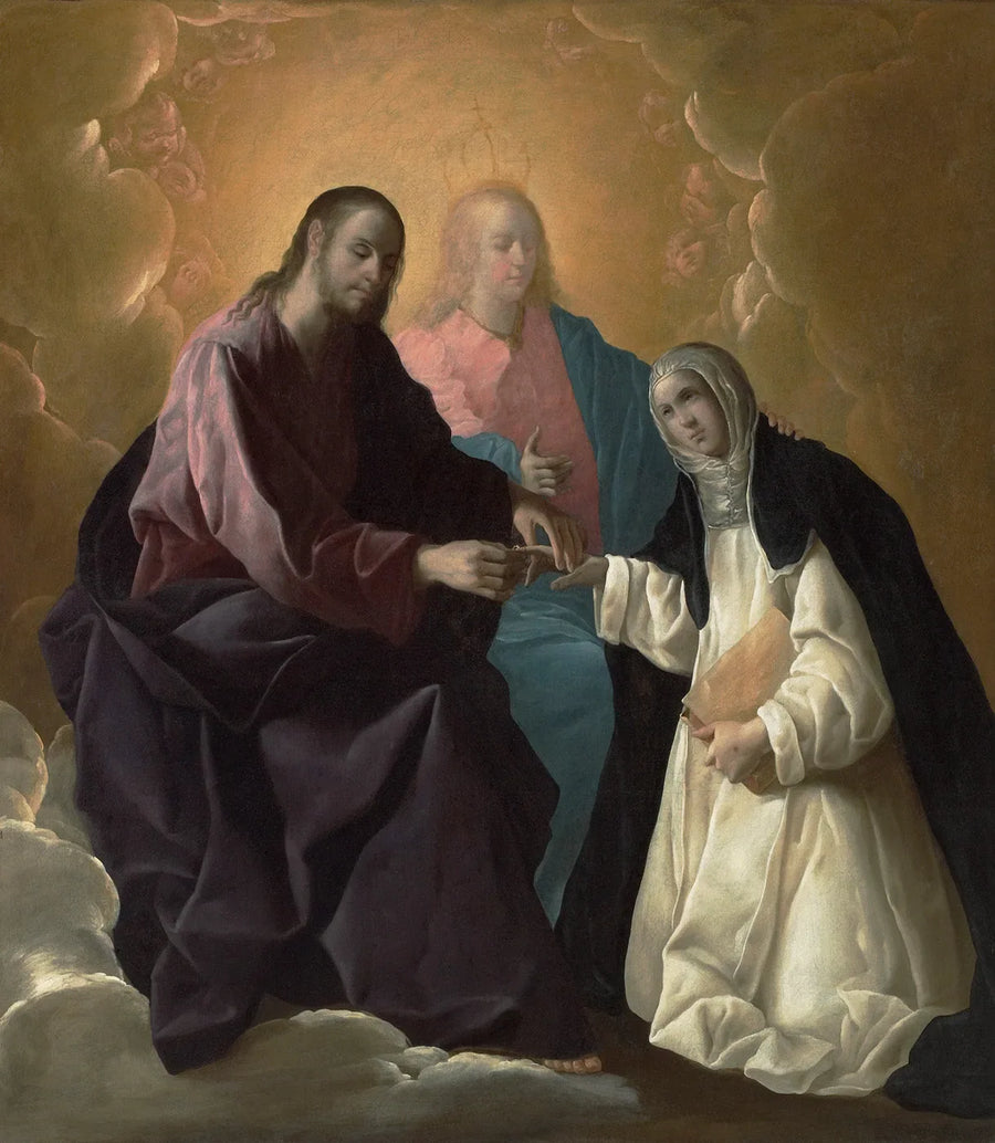 Aziz Catherine de Siena'nın mistik evliliği - Francisco de Zurbarán