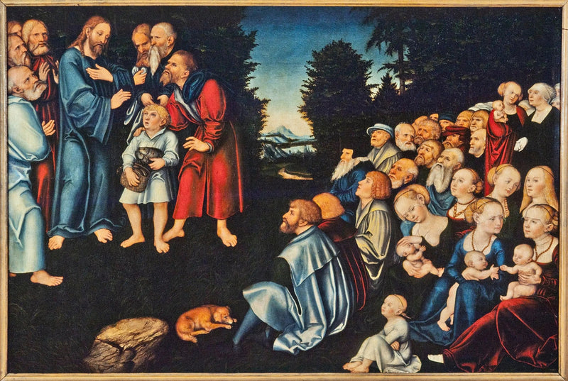 Beş somun ekmek ve iki balık mucizesi - Lucas Cranach the Elder