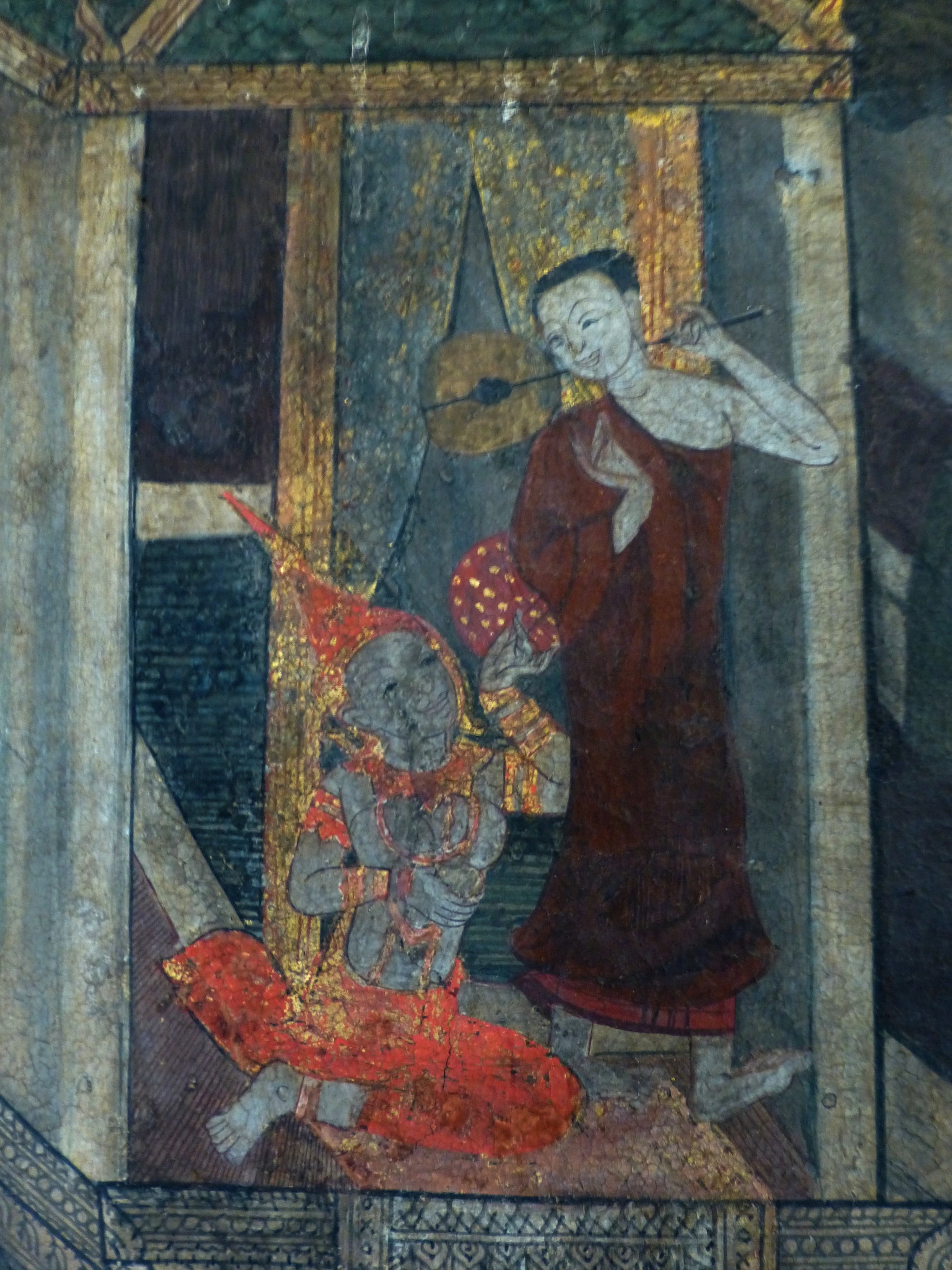 Le Moine et le Roi, Ateliers de Wat Suthat, XIXe siècle