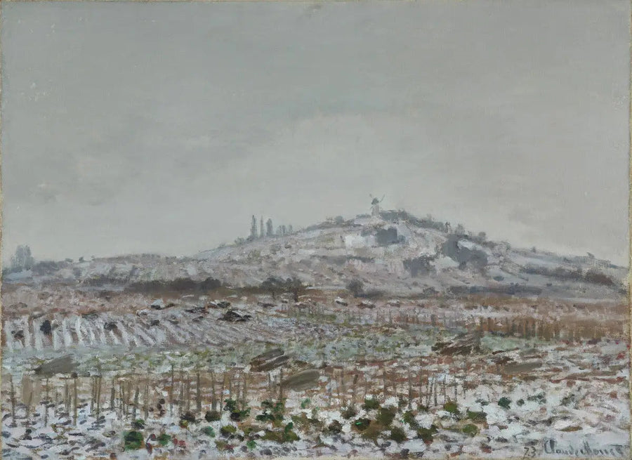 Orgemont Değirmeni, kar - Claude Monet
