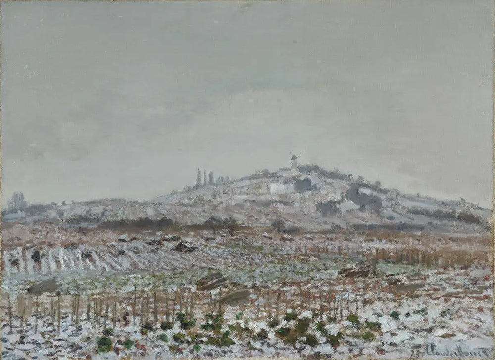 Reproduction du tableau « Le Moulin d'Orgemont, neige - Claude Monet » par Alpha Reproduction en peinture à l’huile