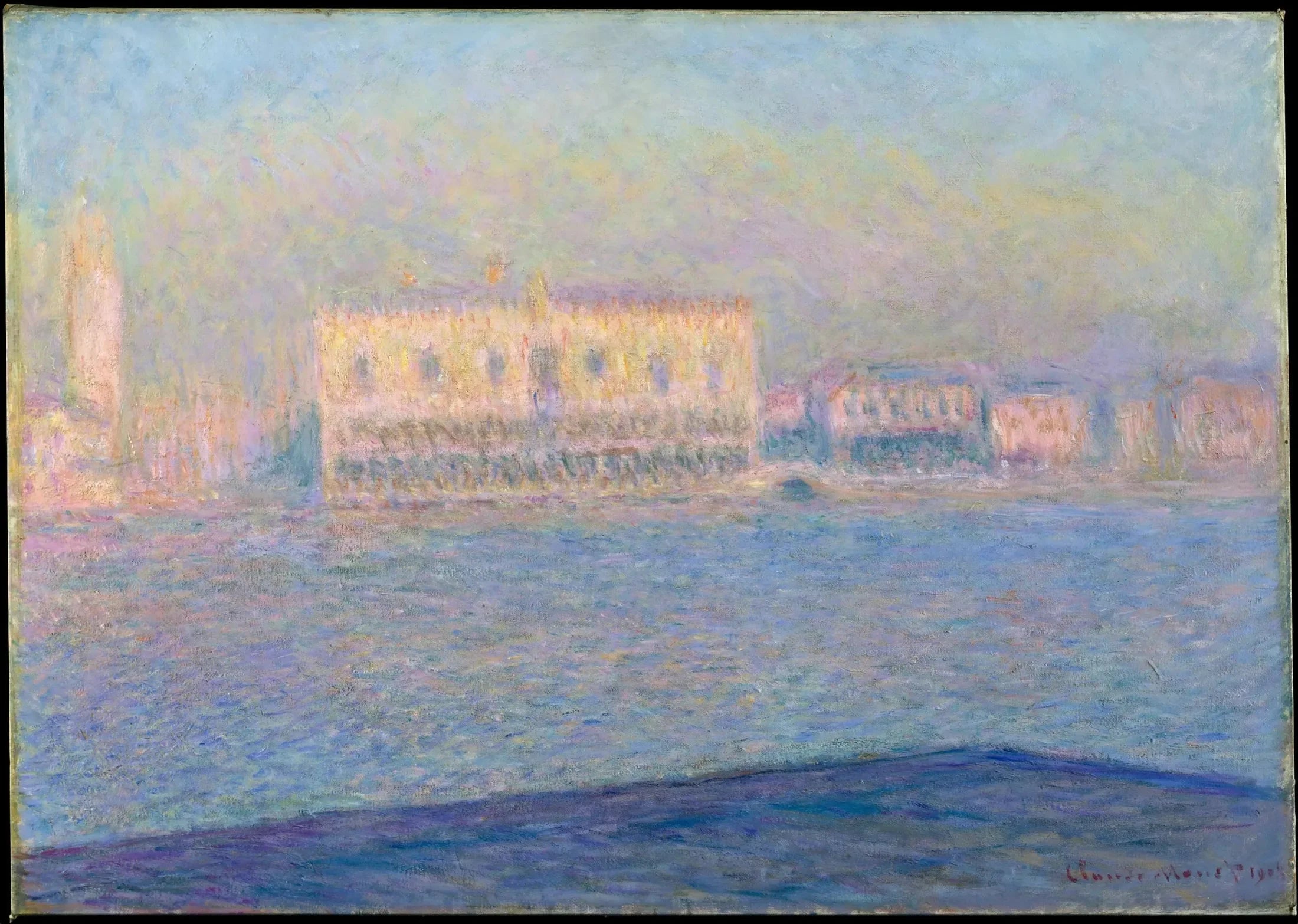 Le palais du doge vu de San Giorgio Maggiore - Claude Monet image 1 reproduction de peinture à l’huile
