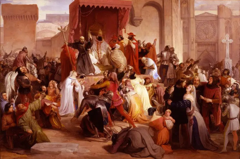 Urbain II Papası Clermont Meydanı'nda Birinci Haçlı Seferi'ni Vaaz Ediyor - Francesco Hayez