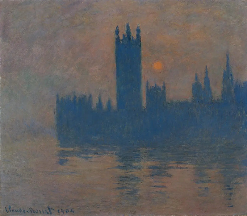 Parlamento, gün batımı - Claude Monet