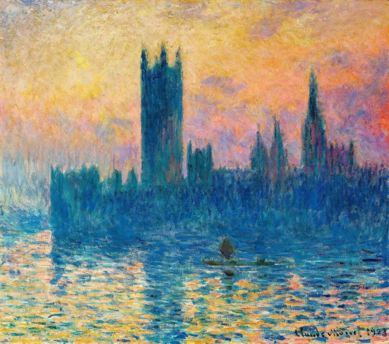 Londra Parlamentosu, gün batımı - Claude Monet