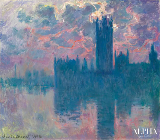 Le Parlement, soleil couchant (W1603) - Claude Monet - Reproductions de tableaux et peintures haut de gamme