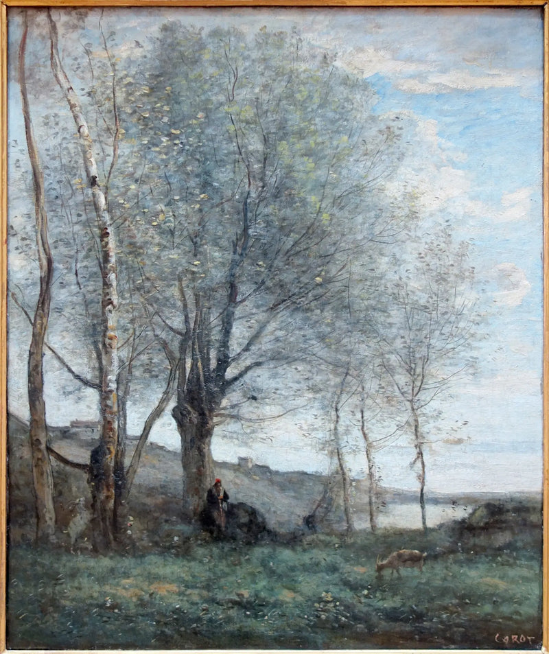 İki Keçiyle Çoban - Jean-Baptiste Camille Corot