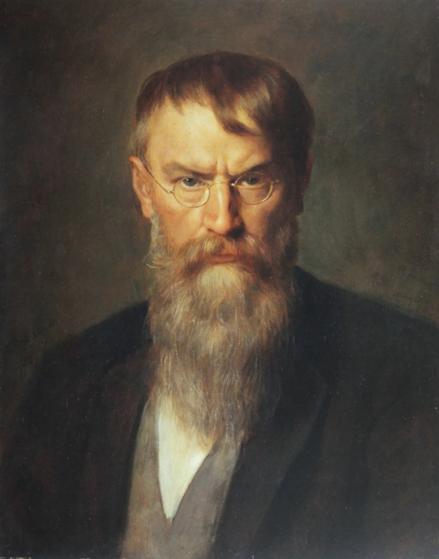 Le peintre Franz von Lenbach - Franz Defregger image 1 copie peinte à la main à l’huile