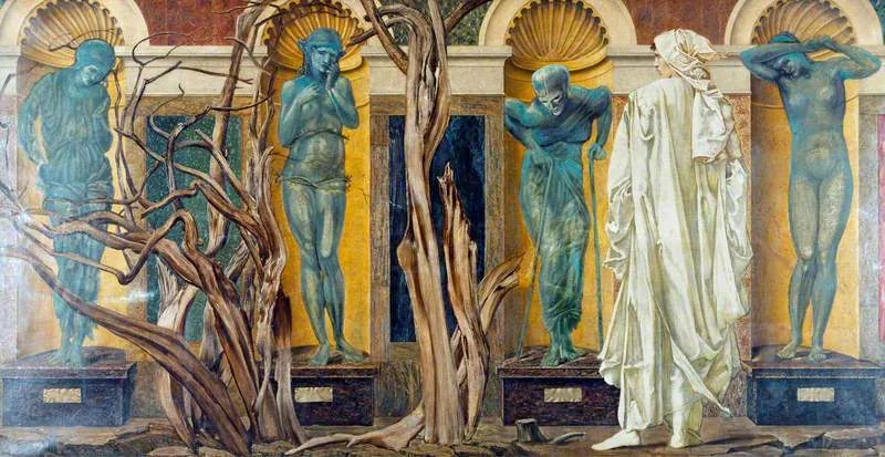 Huzur Bahçesi Dışındaki Hacıyı (‘Gül Romanı’ Sahnesi) - Edward Burne-Jones