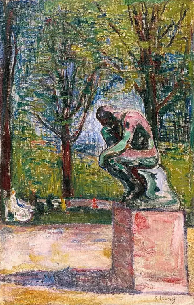 Rodin'in "Düşünen Adam"ı Dr. Linde'nin bahçesinde - Edvard Munch