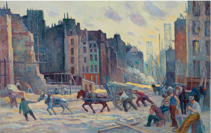 Le percement de la rue Réaumur - Maximilien Luce