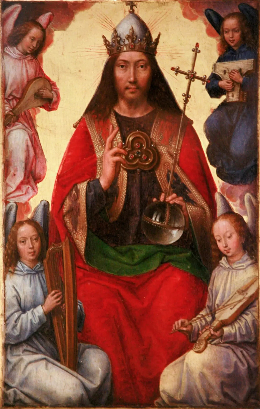 Ebedi Baba meleklerle çevrili - Hans Memling