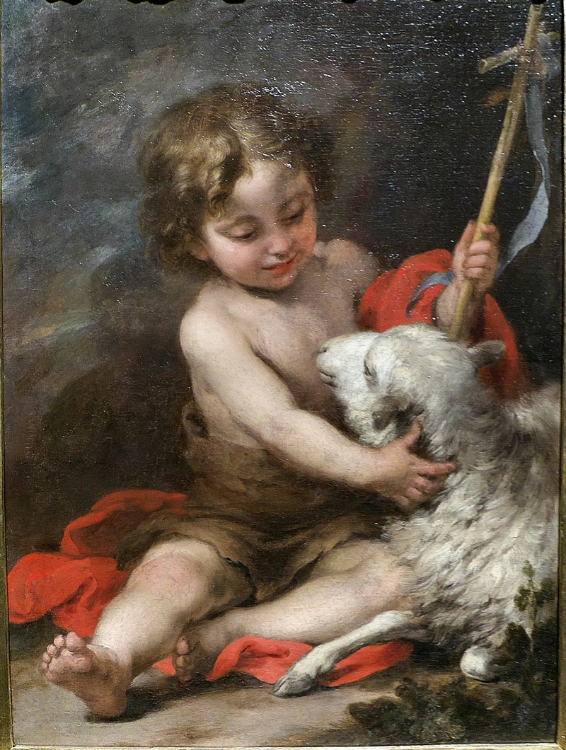 Küçük Aziz Jean'in bir kuzuyla oynadığı - Bartolomé Esteban Murillo