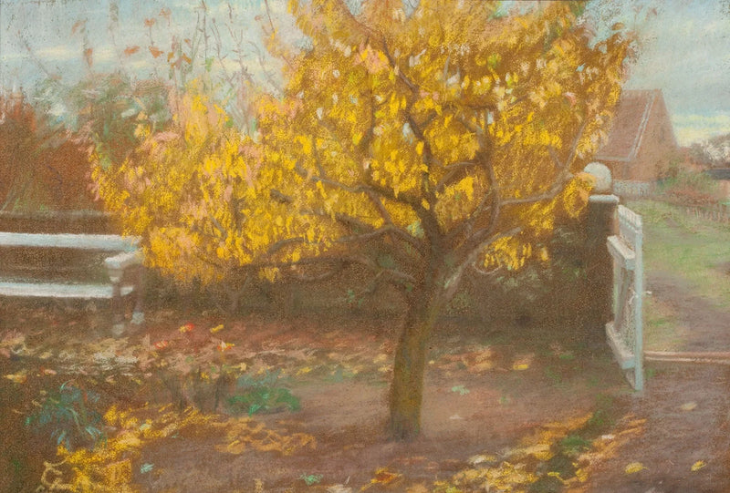 Ancher'in ön bahçesindeki armut ağacı, sonbaharda. - Anna Ancher