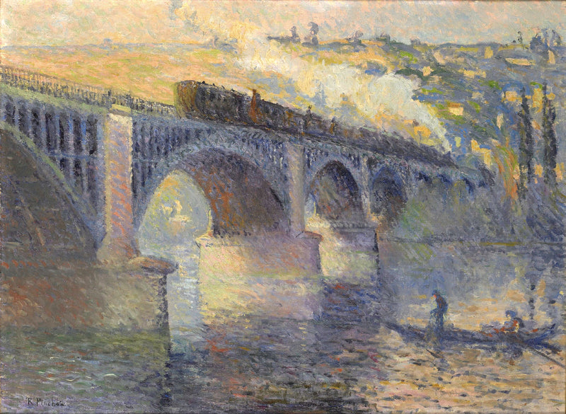 Le Pont aux Anglais, gün batımı - Robert Antoine Pinchon