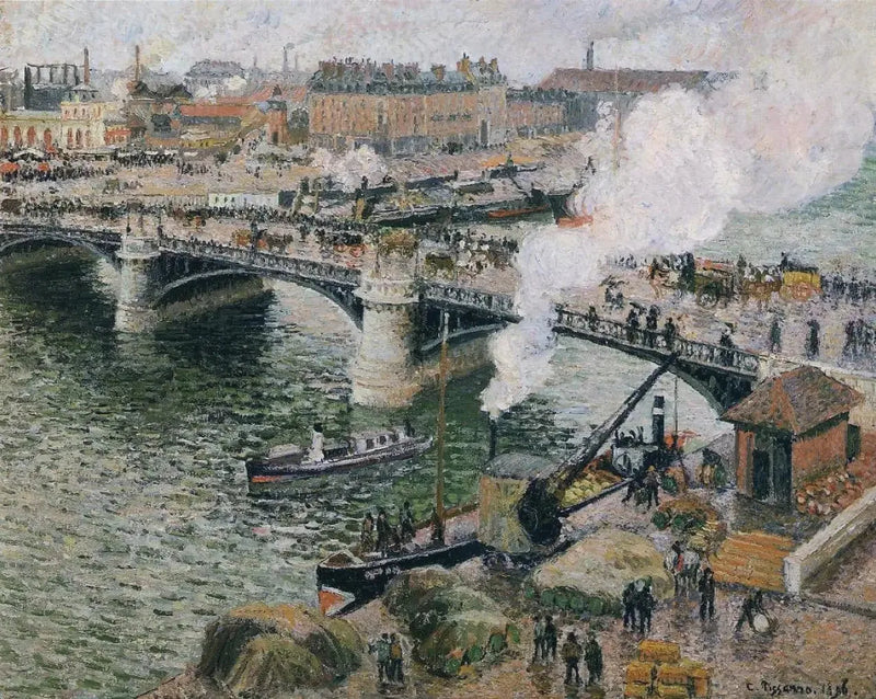 Rouen'deki Boieldieu Köprüsü - Camille Pissarro