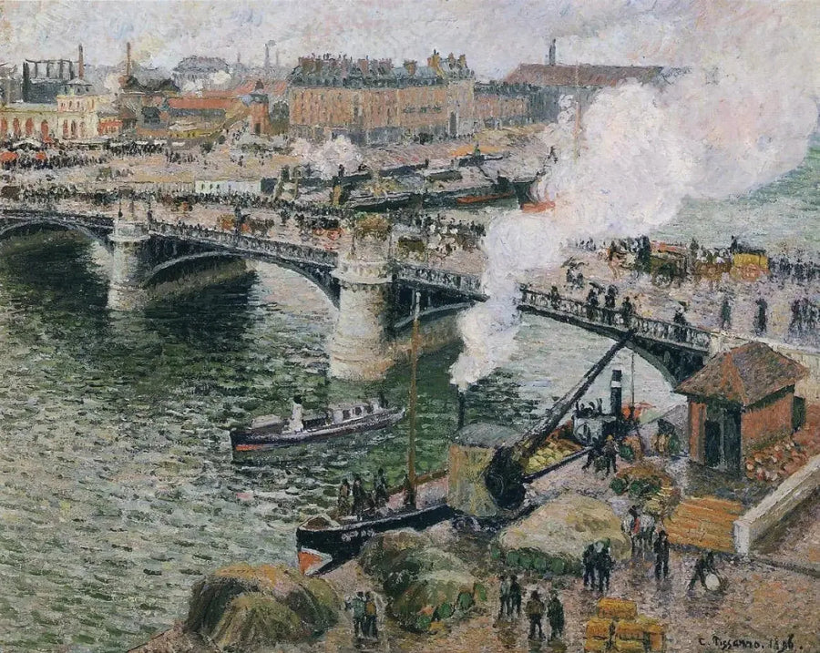 Rouen'deki Boieldieu Köprüsü - Camille Pissarro
