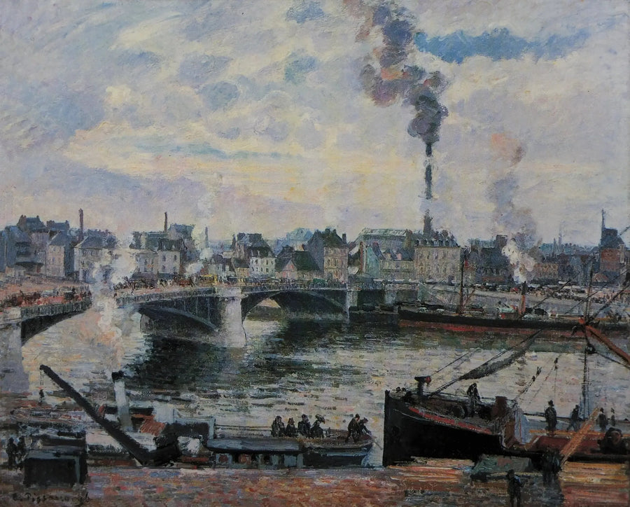 Rouen'deki Boieldieu Köprüsü ve Saint-Sever Mahallesi - Camille Pissarro