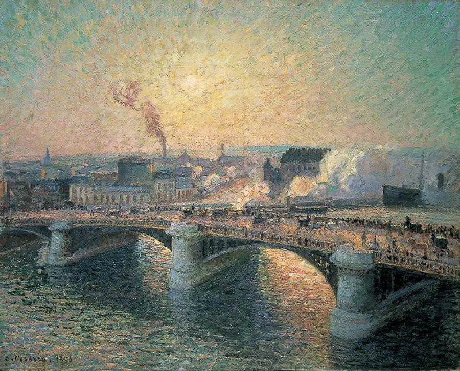 Boieldieu Köprüsü, Rouen, Gün Batımı - Camille Pissarro
