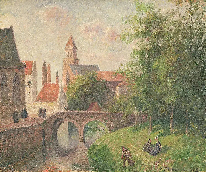Bruges, Belçika'da Anahtar Köprüsü - Camille Pissarro