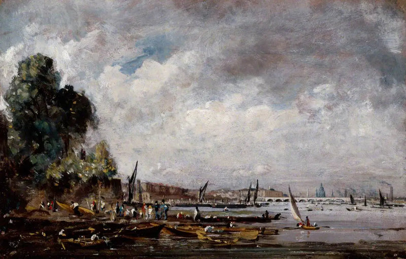 Waterloo Köprüsü, Thames'in sol kıyısından - John Constable