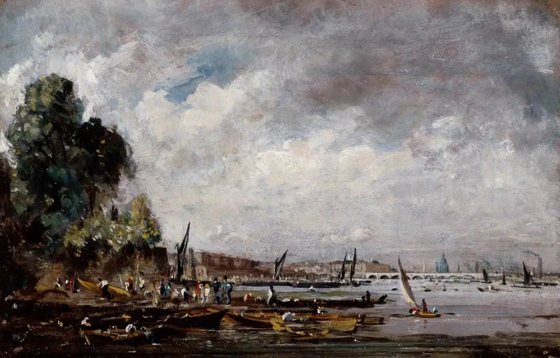 Waterloo Köprüsü, Thames'in sol kıyısından - John Constable
