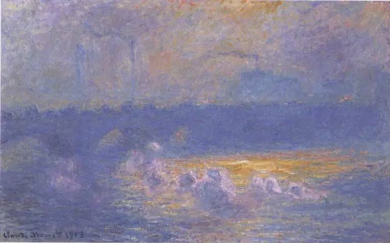 Waterloo Köprüsü, güneş ışığı etkisi ve dumanlar - Claude Monet