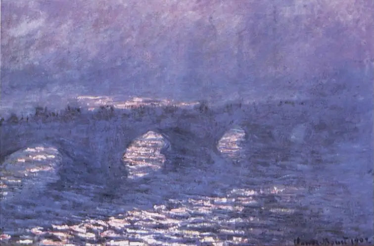 Waterloo Köprüsü, sis içinde güneş etkisi - Claude Monet