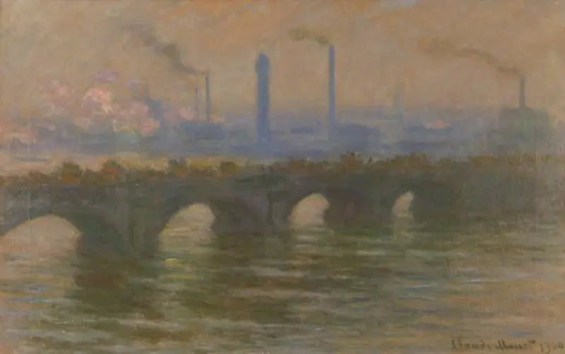 Waterloo Köprüsü, bulutlu hava - Claude Monet
