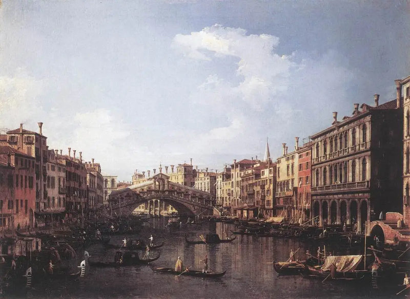 Rialto Köprüsü güneyden - Canaletto
