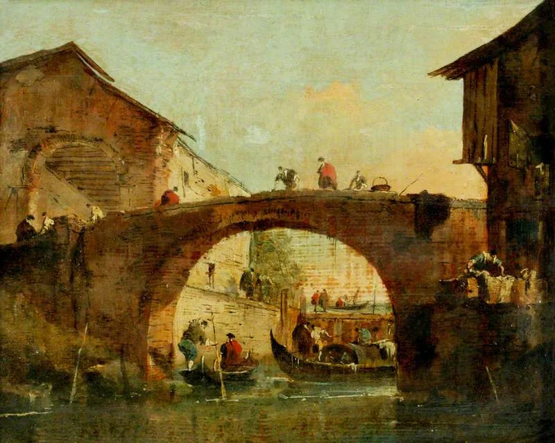 Dolo'daki Brenta Köprüsü (la Porta del Dolo) - Francesco Guardi